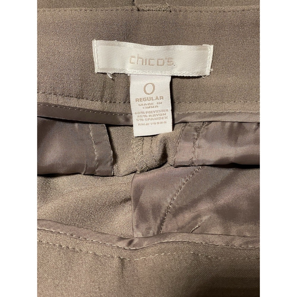 Chicos Ponte Slim Ankle Pants Womens‎ Size 0(U.S.size 4) Texas Taupe Stretch - Picture 4 of 8
